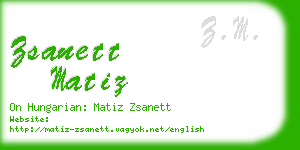 zsanett matiz business card